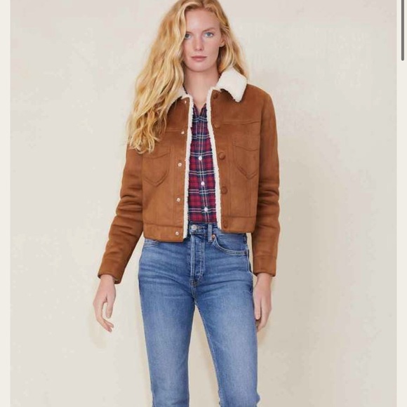 Mother The Curved Pocket Faux Shearling Aviator Jacket - Picture 5 of 5